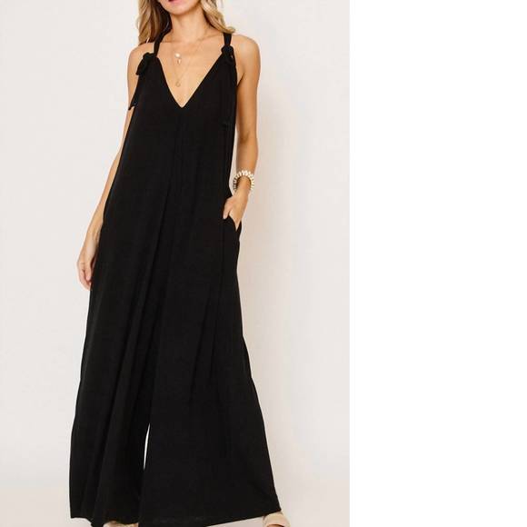 Ces Femme Boat Neck Long Sleeve Jumpsuit with Drawstring Detail